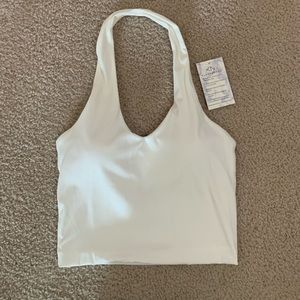NWT Klassy Network White Halter Cropped Tank